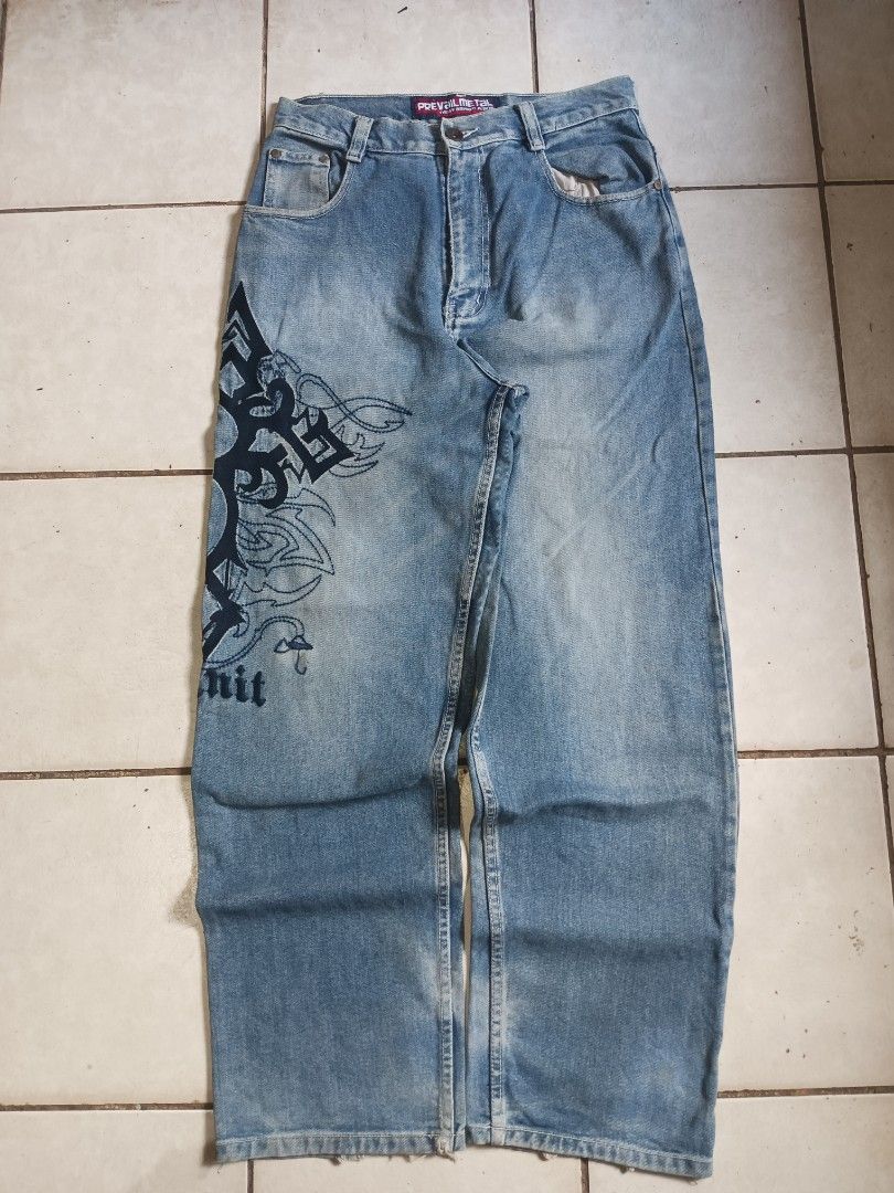 PREVAIL METAL (Category: Jeans) located in Cagayan de Oro. Submitted by kennthought (Listing ID 1470220325, Image 2). Description: PREVAIL METAL ‎embroidery design ‎check each pic for dets ‎— Waist: " 32 " on tag ‎— Length: " 43.5 ‎— Thigh: " 13.5 ‎— Hem: " 9 ‎-manage your expectations. ‎-have minor sign of usage / hem drag ‎-color may vary due to bad cam&lightning.