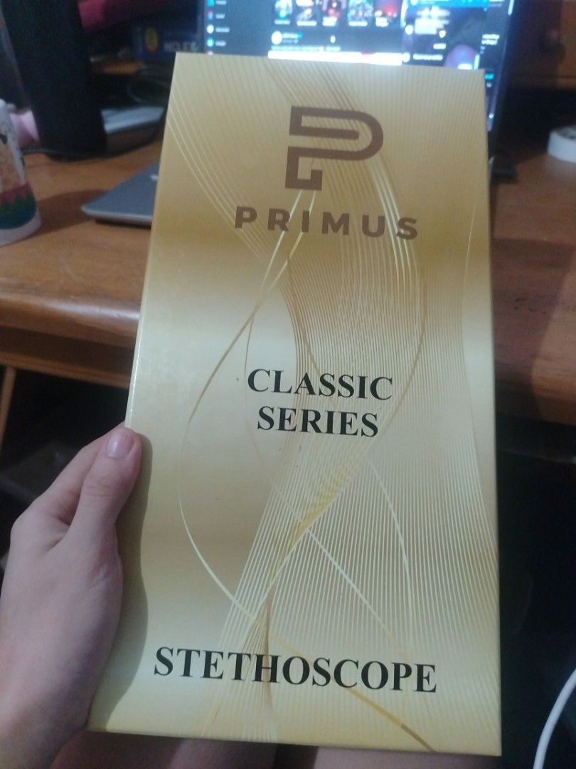 Primus Classic Series Stethoscope Blue (Category: Medical Supplies & Tools) located in Manila. Submitted by alejandrac37381 (Listing ID 1470248018, Image 1). Description: - Brand: Primus Classic Series Stethoscope - Color: Navy blue with matching gold-tone chestpiece - Condition: Unused and pristine, stored in original protective foam - Inclusions: Original box and extra sealed ear tips - Ideal for: Medical students, nurses, and healthcare worker