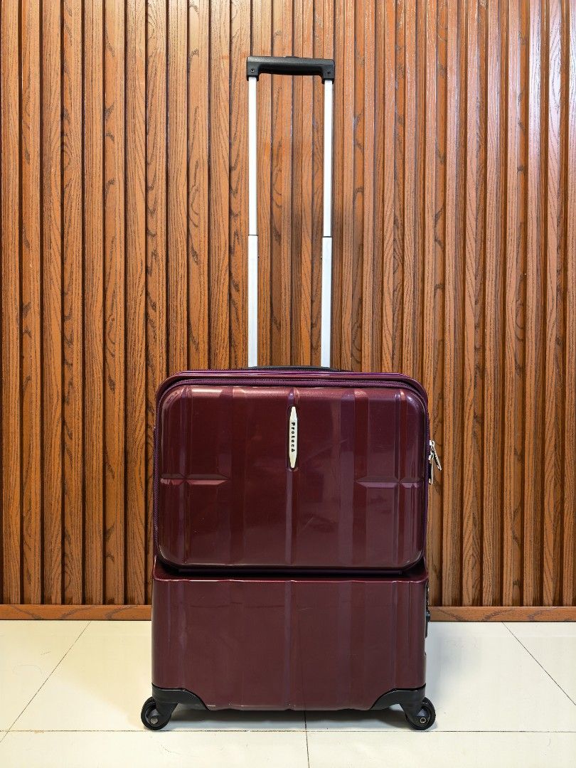 Proteca Japan Brand Luggage (Category: Luggage) located in Manila. Submitted by uno001 (Listing ID 1470195880, Image 1). Description: Brand: Proteca Max Pass ✅ 💯 Legit Brand ✅ Small Handcarry luggage ✅ H19" x L14.75" x D9.75" ✅ With Front Pocket ✅ Heavy Duty Guaranteed ✅ 360°Wheels All smooth ✅ TSA002 Lock with Passcode.