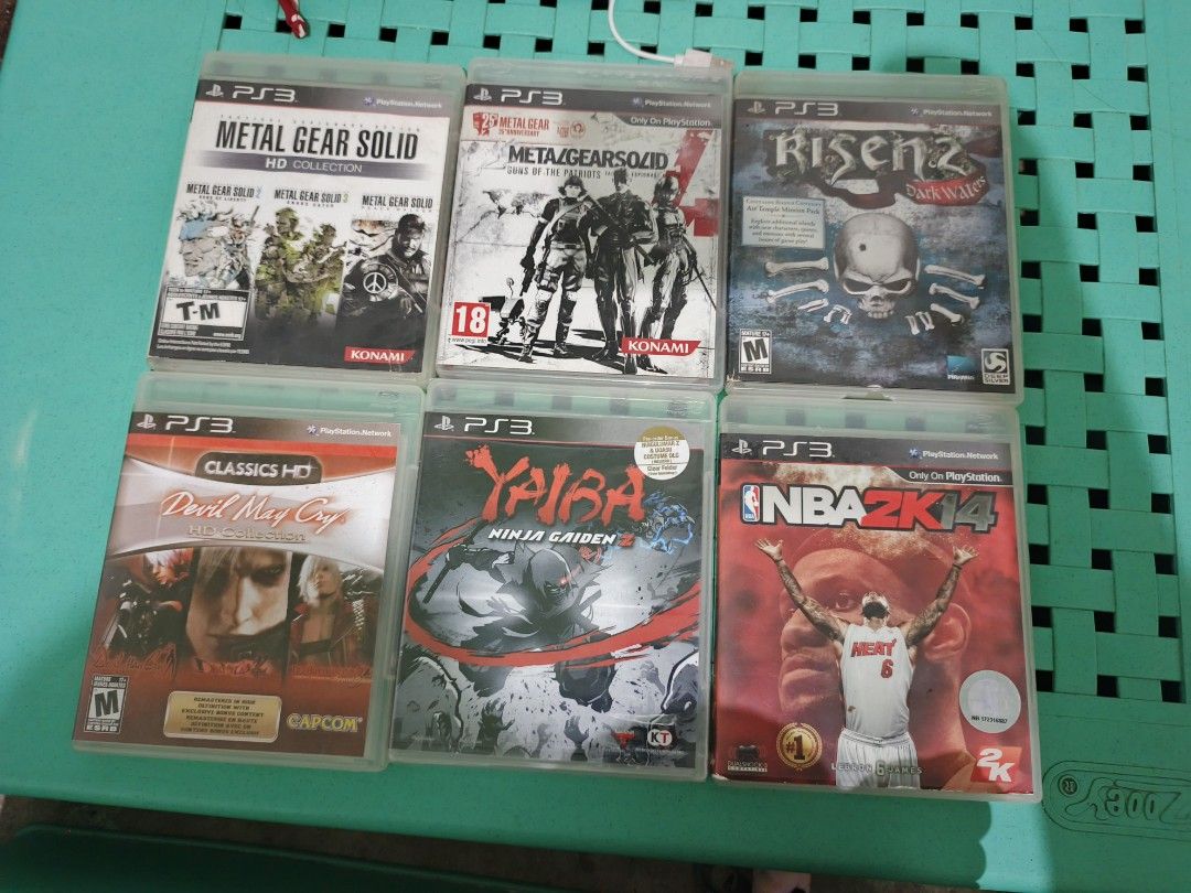 PS3 Games (Category: PlayStation) located in Caloocan City. Submitted by happy_emporium (Listing ID 1470255621, Image 1). Description: PS3 Games for sale! Devil May Cry HD Collection - 800 Metal Gear Solid HD Collection - 800 Metal Gear Solid 4 - 500 Yaiba Ninja Gaiden Z (sealed,unopened) - 800 NBA 2K14 - 350 Risen 2: Dark Waters - 350 ALL GAMES ARE FULLY TESTED except sa Yaiba Ninja Gaiden Z dahil sealed copy sya RFS: Selling due to need to earn