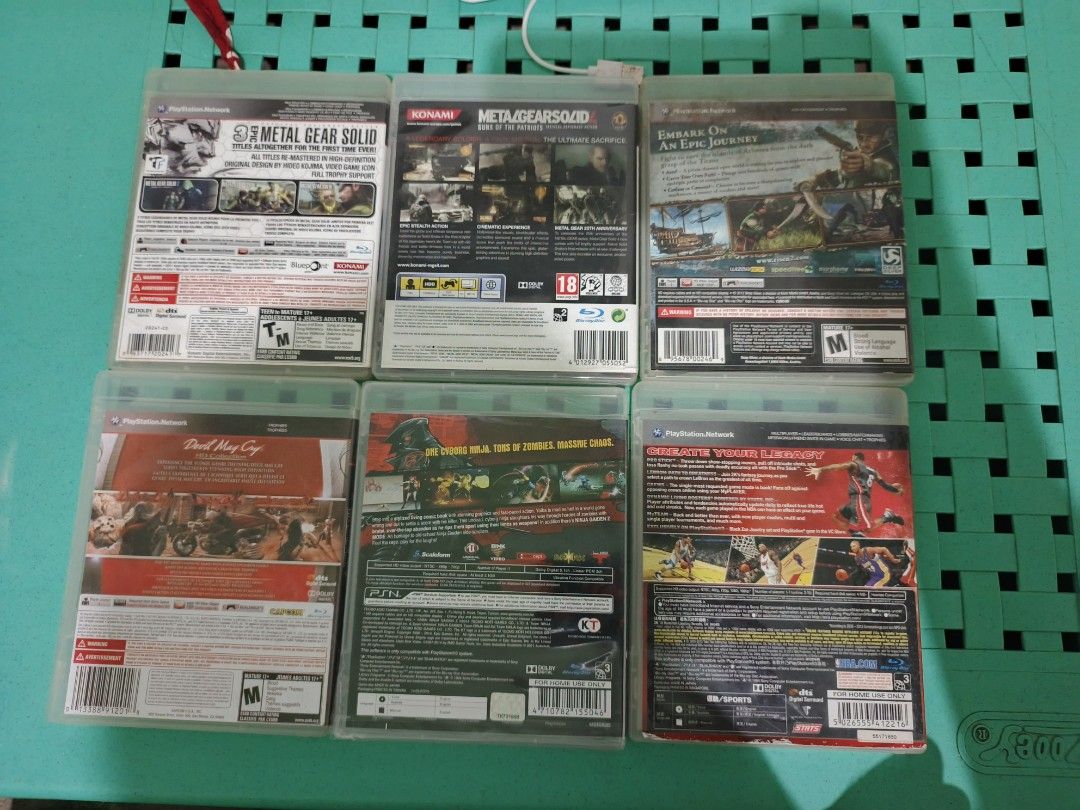 PS3 Games (Category: PlayStation) located in Caloocan City. Submitted by happy_emporium (Listing ID 1470255621, Image 2). Description: PS3 Games for sale! Devil May Cry HD Collection - 800 Metal Gear Solid HD Collection - 800 Metal Gear Solid 4 - 500 Yaiba Ninja Gaiden Z (sealed,unopened) - 800 NBA 2K14 - 350 Risen 2: Dark Waters - 350 ALL GAMES ARE FULLY TESTED except sa Yaiba Ninja Gaiden Z dahil sealed copy sya RFS: Selling due to need to earn