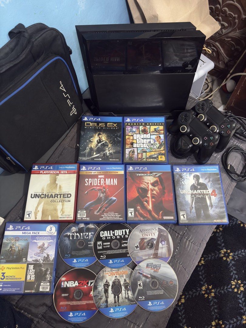 PS4 Phat with 2 Controllers & 14 Games (Category: PlayStation) located in Cavite. Submitted by xsavier88 (Listing ID 1470316300, Image 2). Description: 🌟For sale for sale! PS4 Phat with 2 Controllers & 14 Games. 8,000 PHP 8,000 PHP 8,000 PHP 🌟INCLUSIONS: Unit, HDMI & Power Cord, Charging Dock PS4 Travel Bag 14 Physical Games (Check the uploaded photos for the list of games) Plug & play. Pwede ko ihatid sainyo mismo sa nearby location add lang n
