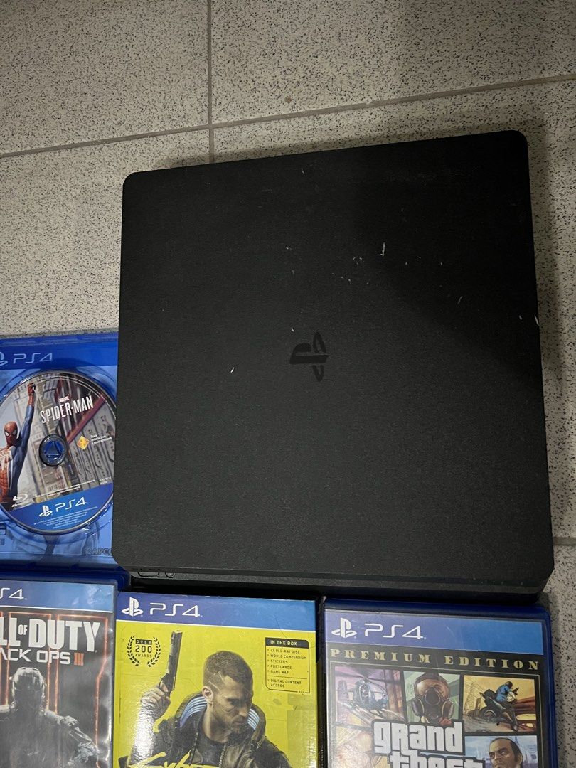 PS4 Slim 1TB Bundle + 8 Games | Ready to Play | (Category: PlayStation) located in Paranaque City. Submitted by mlbantonio (Listing ID 1470301895, Image 2). Description: 🎮 PS4 Slim 1TB Bundle For Sale Selling to fund a Nintendo Switch 2 upgrade. Inclusions: ✅ PS4 Slim 1TB (~872GB usable) ✅ HDMI Cable ✅ Power Cable ✅ Original DualShock 4 Controller ⚠️ Controller works via USB/wired only (wireless/battery issue) ✅ PS4 console tested and working. ✅