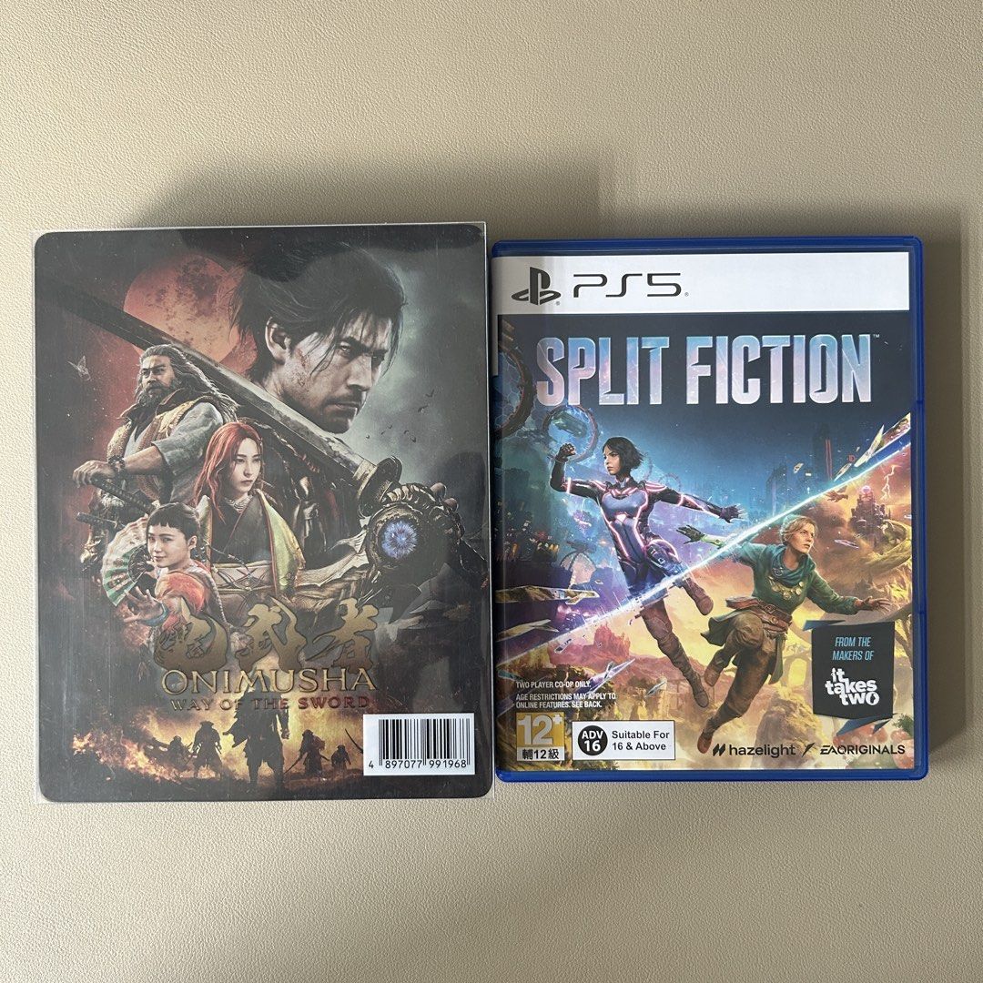 PS5 Games - Onimusha (Steelbook), Split Fiction (Category: PlayStation) located in Quezon City. Submitted by juliusaaron (Listing ID 1470182542, Image 1). Description: Get both for 5,000 only Onimusha (Steelbook) - 3,200 Split Fiction - 2,000 For sale only via delivery, and buyer to shoulder courier cost.