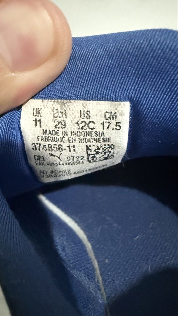 Puma Slip Ons US 11, 17.5cm (Category: Babies & Kids Fashion) located in Quezon City. Submitted by dinesaur (Listing ID 1470231366, Image 2). Description: Needs wash.