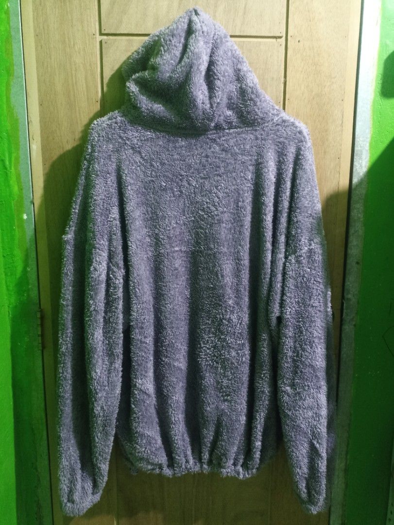Purple Fuzzy Hoodie with Front Pockets (Category: Coats, Jackets and Outerwear) located in Tarlac. Submitted by allinoneshop2178 (Listing ID 1470164978, Image 2). Description: - Color: Light purple - Material: 90% polyester, 10% acrylic - Features: Super soft fuzzy texture, two large front flap pockets, adjustable drawstring hem - Vibe: Cozy and warm, perfect for cooler days pang matangkad to .