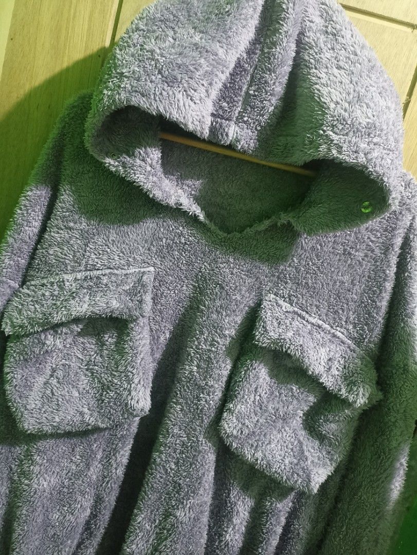 Purple Fuzzy Hoodie with Front Pockets (Category: Coats, Jackets and Outerwear) located in Tarlac. Submitted by allinoneshop2178 (Listing ID 1470164978, Image 3). Description: - Color: Light purple - Material: 90% polyester, 10% acrylic - Features: Super soft fuzzy texture, two large front flap pockets, adjustable drawstring hem - Vibe: Cozy and warm, perfect for cooler days pang matangkad to .