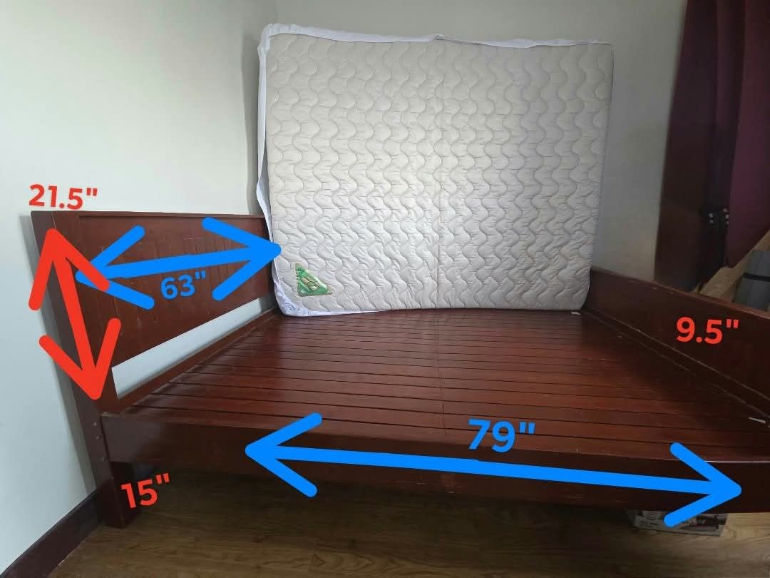 Queen Size Bed Frame (Category: Bed Frames & Mattresses) located in Manila. Submitted by itstrixietrix (Listing ID 1470161899, Image 1). Description: Heavy Hardwood Bed Frame ( like mahogany).