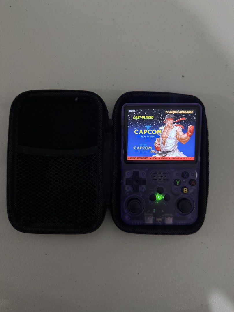 R36S Handheld Retro Console (Category: Nintendo) located in Manila. Submitted by joshuangel81376 (Listing ID 1470310746, Image 1). Description: - Model: R36S Retro Handheld Console - Color: Transparent Purple - Games: 25,000 available -Storage: 128 GB - Battery: 3200mAh - Condition: Tested and working great - Inclusions: Black zippered carrying case Meet-up Manila, or Metro Manila Delivery Lalamove .
