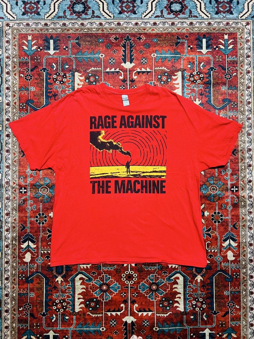 Rage Against the Machine “Smoke Signal” Red Tee (Category: Tshirts & Polo Shirts ) located in Imus. Submitted by the1994thriftshop.ph (Listing ID 1470154727, Image 1). Description: Rage Against the Machine “Smoke Signal” Red Tee Size: 2XL Pit to pit: 25.5 inches Top to bottom: 30 inches Price: Php 700.