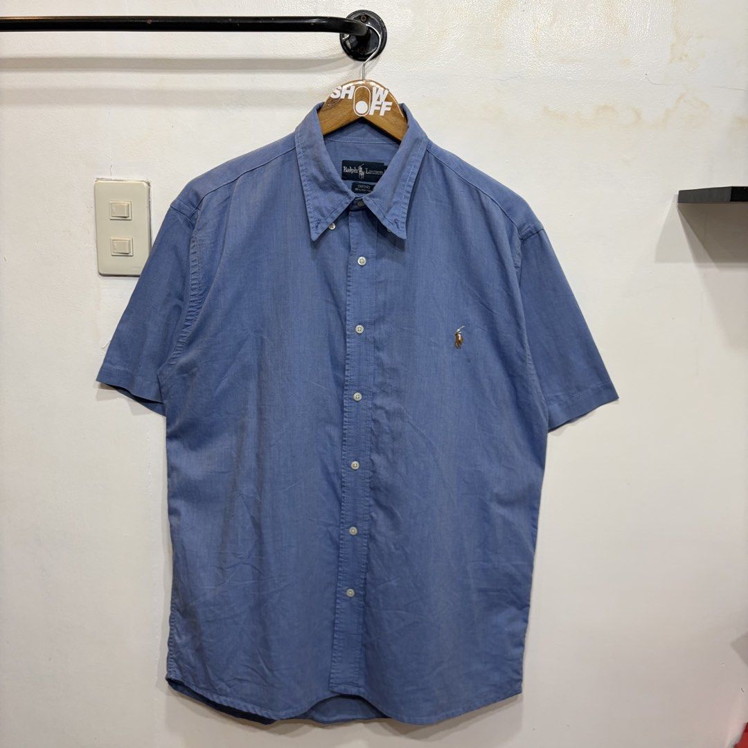 Ralph Lauren (Category: Formal Shirts) located in Santa Rosa. Submitted by gardenofthrifts (Listing ID 1470180624, Image 1). Description: Shirt ₱980 Medium / Large Width: 22 Length: 28.5 9/10 Condition Issue: Small pinhole Comment “Mine” below to purchase..