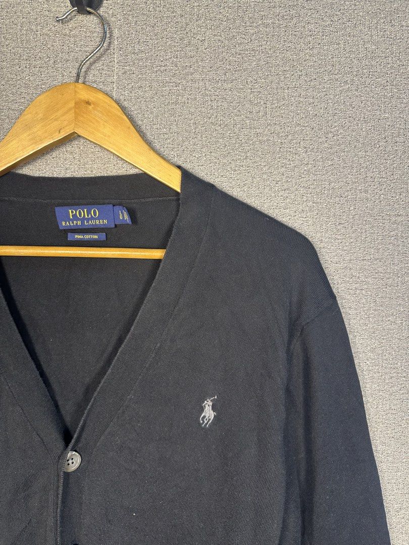 RALPH LAUREN CARDIGAN (Category: Coats, Jackets and Outerwear) located in Rizal. Submitted by jamesthrift (Listing ID 1470157438, Image 2). Description: RALPH LAUREN CARDIGAN Size : L Dimes: -width 21 -length 26 Condition: excellent Color Rate: 9 Issue: chipped 1 button 🏷️699+sf.