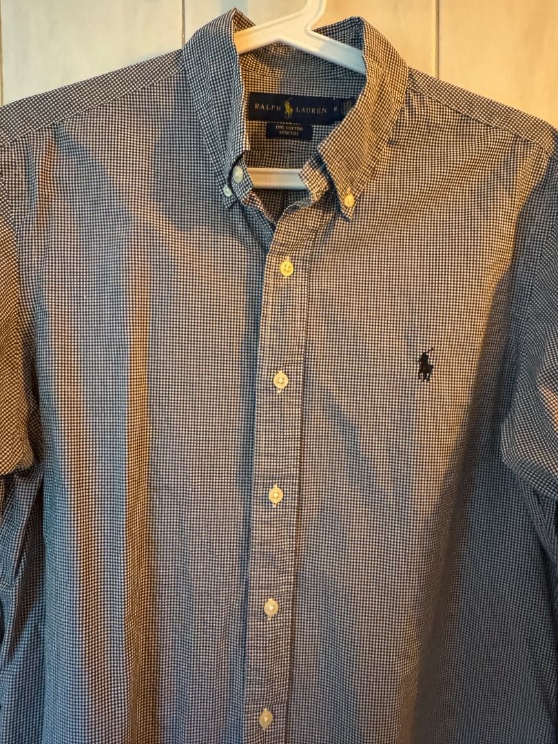 Ralph Lauren Checked Long Sleeve Button-Down Shirt Medium (Category: Formal Shirts) located in Cebu City. Submitted by _t.rix (Listing ID 1470199326, Image 3). Description: - Brand: Ralph Lauren - Style: Long sleeve button-down shirt - Pattern: Black and white check - Material: 100% cotton (Made in Sri Lanka) - Details: Classic collar, front button closure, embroidered polo player logo on chest - Fit: Standard men's sizing - Condition: Clean and 