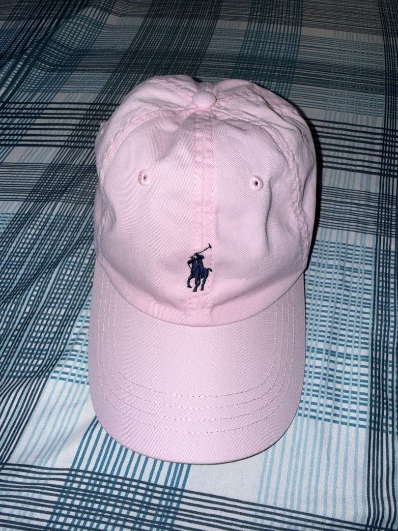 Ralph Lauren pink cap (Category: Caps & Hats) located in Daraga. Submitted by mirandillaadrian (Listing ID 1470206206, Image 2). Description: Authentic Inalis lang yung tags Minimal stain last pic halos di kita.