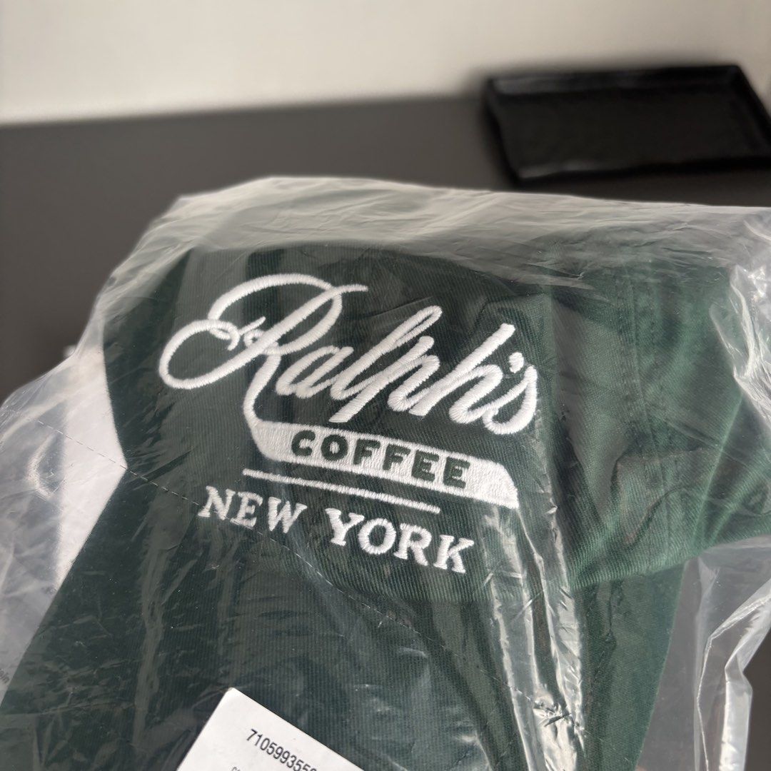Ralph's Coffee New York Green Cap (Category: Caps & Hats) located in Valenzuela. Submitted by iihs_o (Listing ID 1470223147, Image 2). Description: Ralph's Coffee Baseball Cap - Brand new, still sealed in original plastic packaging - Store bought from Ralph's Coffee - Complete with paper bag and original purchase receipt Last photo for reference ONLY.