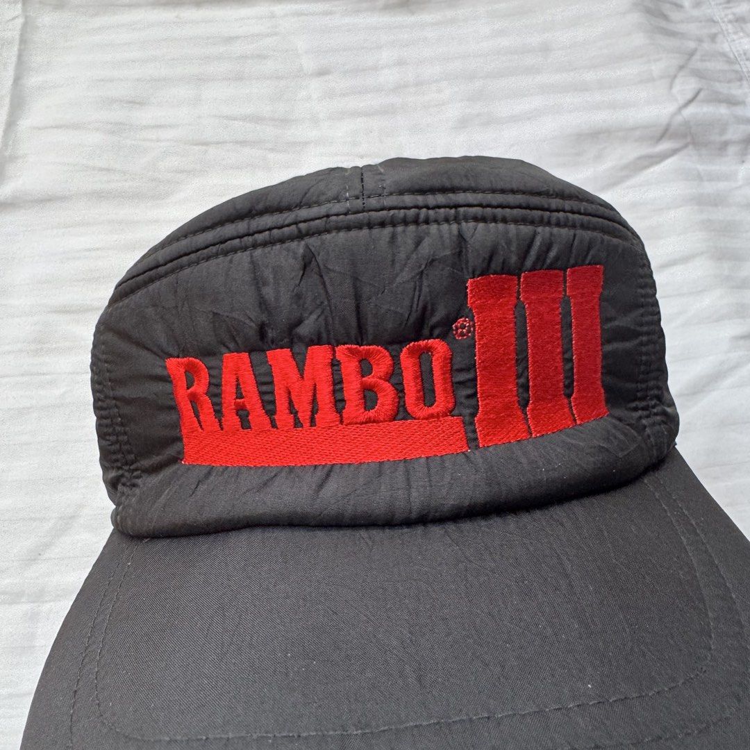 RAMBO 3 (Category: Caps & Hats) located in Pasig City. Submitted by jaaard (Listing ID 1470286009, Image 2). Description: For sale Good for small heads Vintage rambo movie cap .