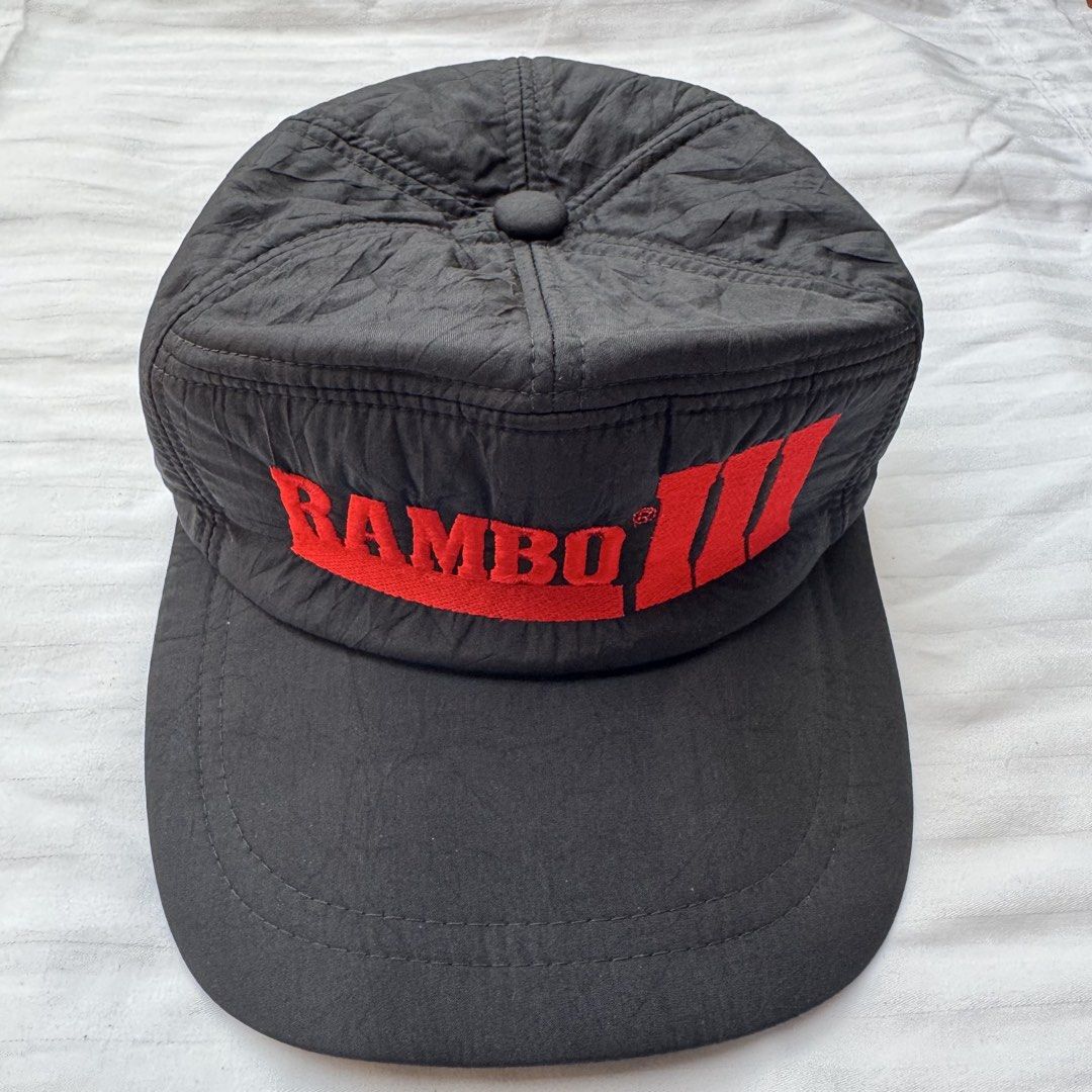 RAMBO 3 (Category: Caps & Hats) located in Pasig City. Submitted by jaaard (Listing ID 1470286009, Image 1). Description: For sale Good for small heads Vintage rambo movie cap .