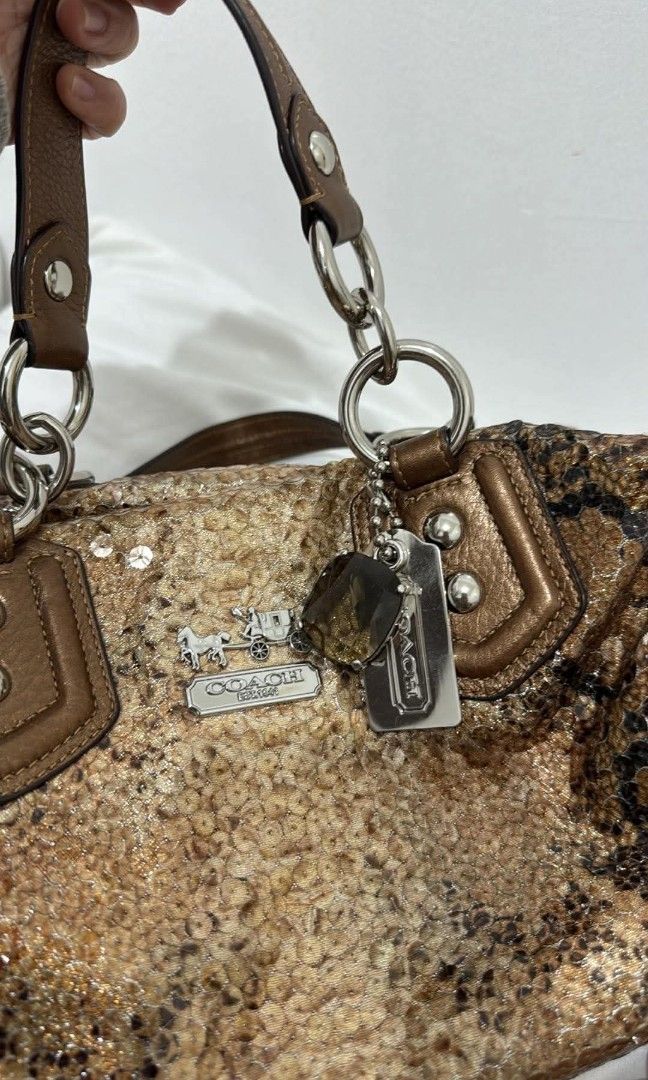 Rare Y2k Python Audrey Satchel Collectors Piece (Category: Purses & Pouches) located in Manila. Submitted by precy.gracr (Listing ID 1470311743, Image 3). Description: Original Coach Y2k Python Audrey Satchel Collectors Piece pristine condition comes with original dust bag and hangtag genuine python skinned exterior.
