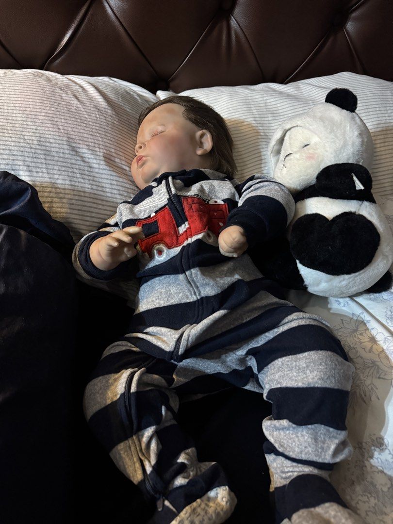 Reborn Baby Doll (Category: Kids Toys) located in Manila. Submitted by ian_ruelc (Listing ID 1470305176, Image 3). Description: Chubby Reborn Baby Doll Handpainted Price: 6,500 Cloth Body Vinyl with Silicone Finish Limbs Approximate Size: 60cm Fits real baby clothes 1 year old to 1 and a half years old Clothing may vary depending on the availability With free Certificate. Free Magnetic Pacifier. Free Baby Bottle. Gcash payment on or before pickup