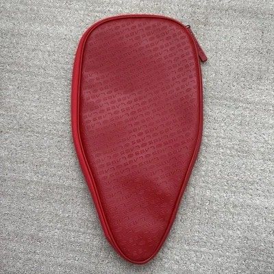 Red selkirk SLABS paddle Cover Bag (Category: Racket and Ball Sports) located in Batangas. Submitted by curatedluxxe88 (Listing ID 1470153569, Image 1). Description: - Brand: Selkirk - Color: Red with all-over debossed logo pattern - Closure: Smooth side zipper - Dimensions: Approx. 18 inches long x 11 inches wide - Condition: Clean shape, fully functional zipper - Ideal for storing and protecting your pickleball gear.