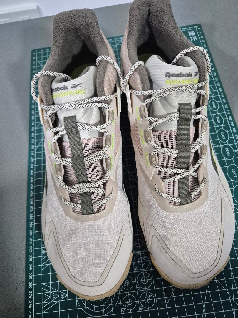 Reebok Nano X Adventure Training Shoes (Category: Sneakers) located in Makati City. Submitted by kennyv7 (Listing ID 1470227303, Image 2). Description: - Brand/Model: Reebok Nano X Adventure - Colorway: Light beige and brown with striking neon yellow accents - Outsole: Durable Vibram rubber with high traction and hardly any tread wear - Features: Thick rope laces, padded collar, and excellent grip - Best For: Outdoor workouts, trail running, gym 