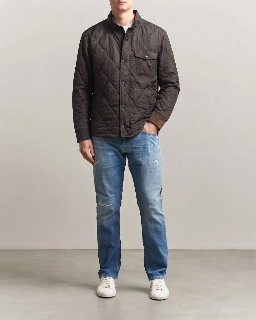 Replay Blue Jeans Diamond Quilted Jacket M/L (Category: Coats, Jackets and Outerwear) located in Antipolo. Submitted by bentakahitanoano (Listing ID 1470172844, Image 1). Description: The garment shown is a vintage Replay Blue Jeans Men's Biker Diamond Quilted Jacket in a dark brown colorway. Replay is a well-known Italian premium casualwear brand founded under Japan Fashion Box S.p.A., recognized for its high-quality denim and contemporary utili