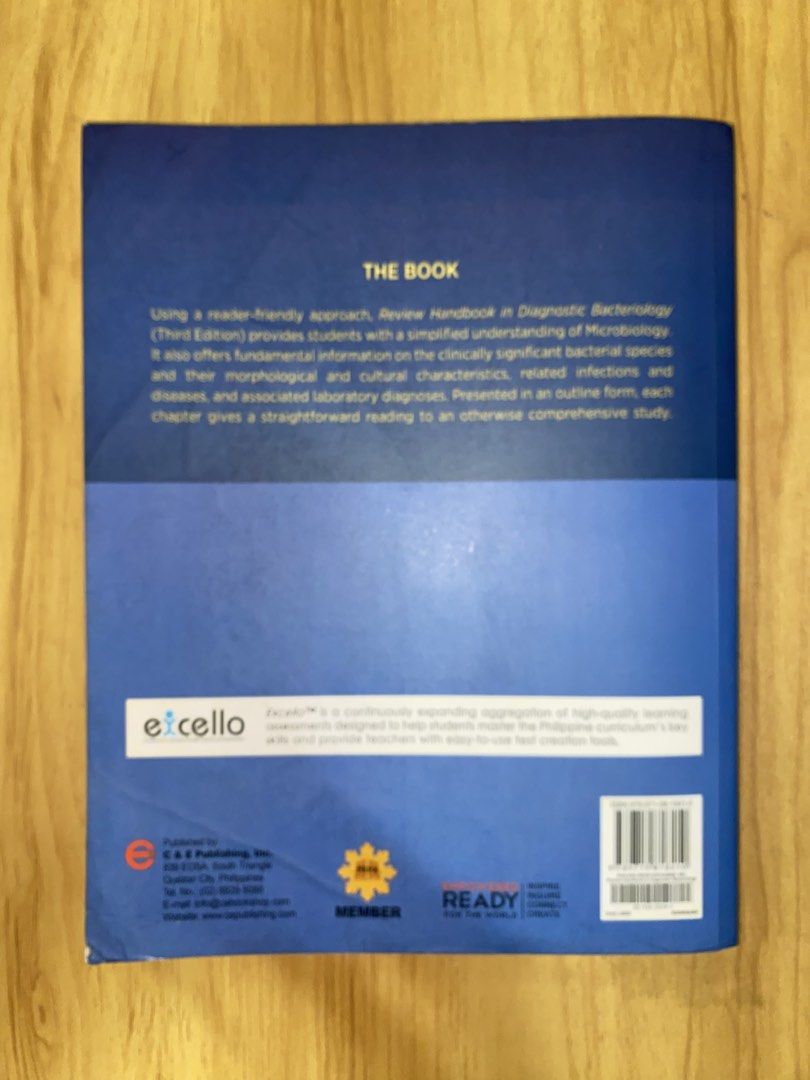 Review Handbook in Diagnostic Bacteriology (3rd Edition) (Category: Textbooks) located in Caloocan City. Submitted by elmkai (Listing ID 1470256671, Image 2). Description: 📚 Condition: * Minimal highlights and annotations * Cover has yellowish discoloration 📍 Location: South Caloocan (Monumento) 💳 MOP: GCash 📦 Shipping: Lalamove / J&T Express 📌 RFS: Passed the MedTech boards. Buyer will shoulder the shipping fee. Feel free to message me for 