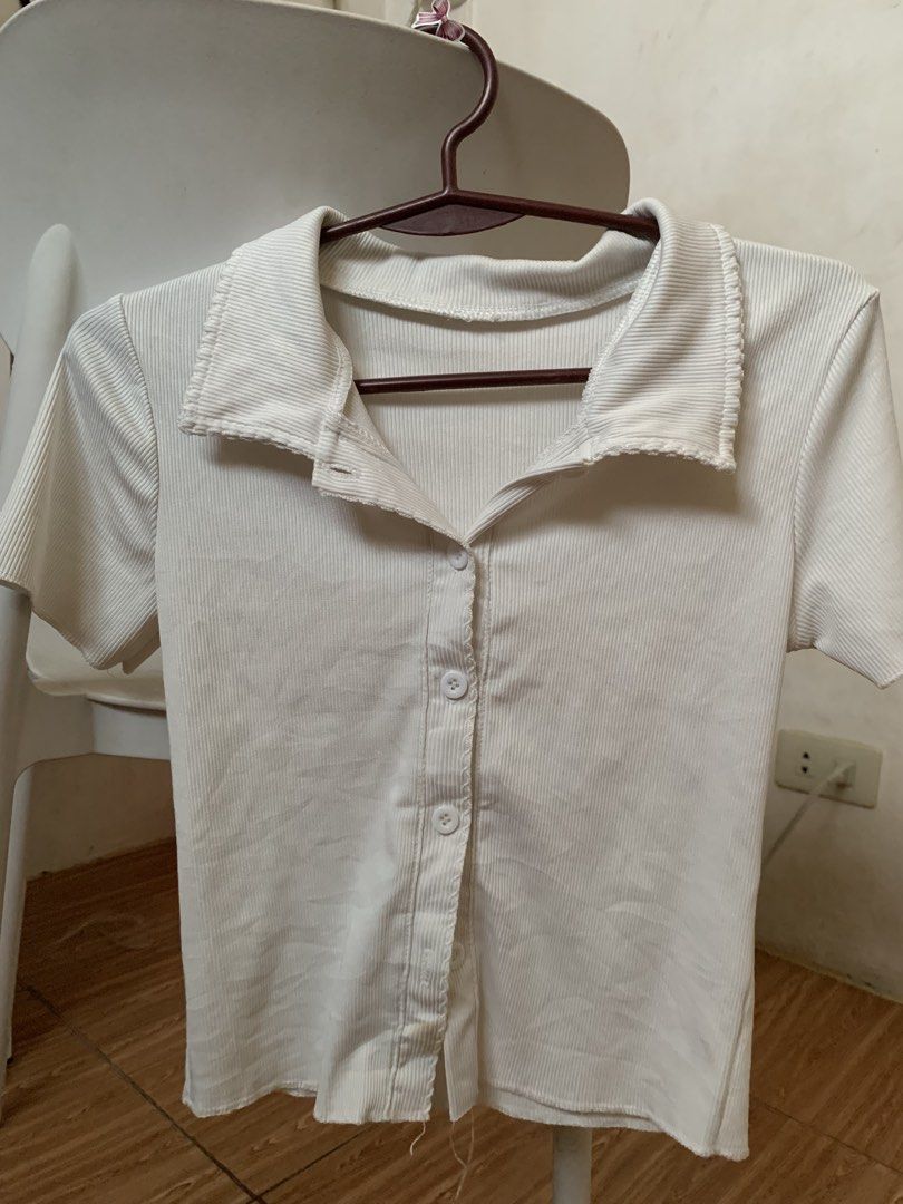 RIB BUTTON DOWN POLO TOP (Category: Shirts) located in Manila. Submitted by shie333 (Listing ID 1470180817, Image 1). Description: .