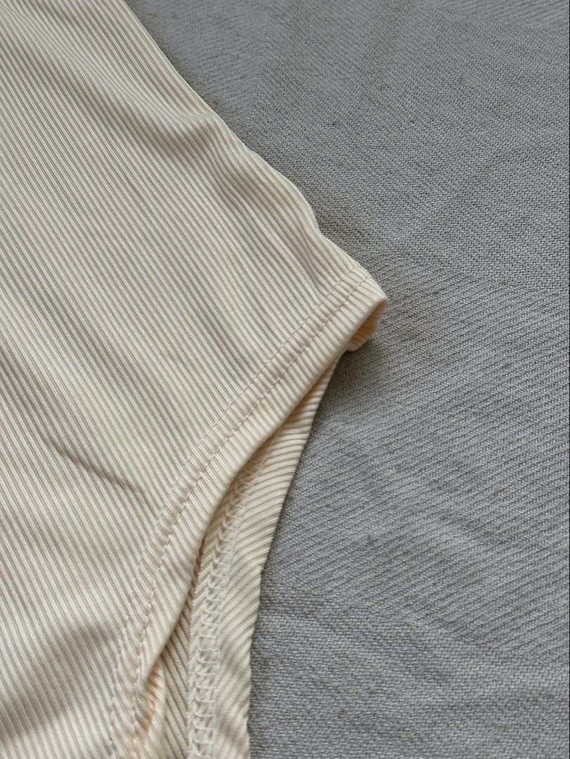 Ribbed Short Sleeve Bodysuit Cream Beige (Category: Blouses) located in Lipa City. Submitted by collbyisidora (Listing ID 1470310812, Image 2). Description: free returns accepted if the item is proven to be fraudulent or misrepresented.💗.