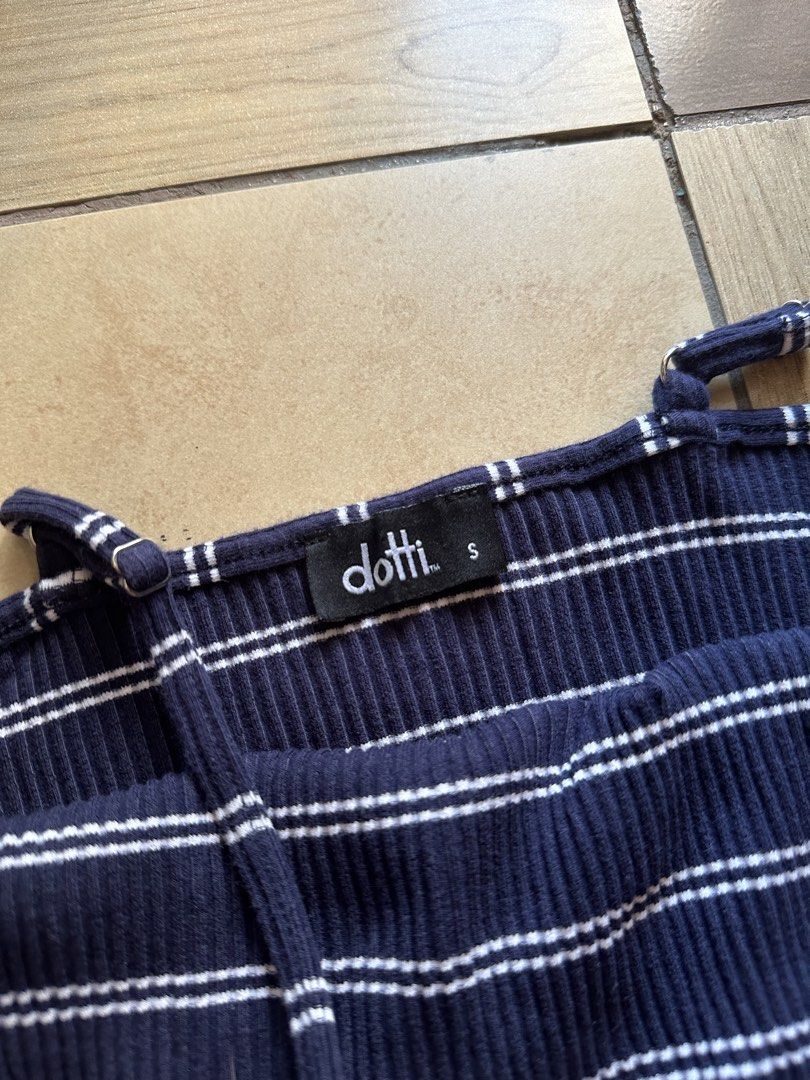 Ribbed top (navy blue stripes) (Category: Sleeveless) located in Manila. Submitted by brownbutterlatte (Listing ID 1470248233, Image 2). Description: Never used just stored. Adjustable straps. .