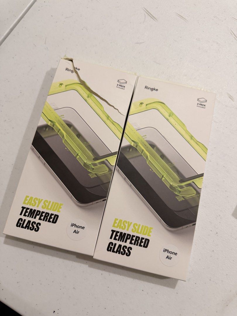 Ringke Easy Slide Tempered Glass Iphone Air (Category: Other Mobile & Gadget Accessories) located in Makati City. Submitted by akithemonster (Listing ID 1470239941, Image 1). Description: Ringke Easy Slide Tempered Glass 1 Box 2 pcs unopened screenprotector + 1 pc for free! Original price PHP1000+ Rfs: sold iPhone Air Location: Makati .
