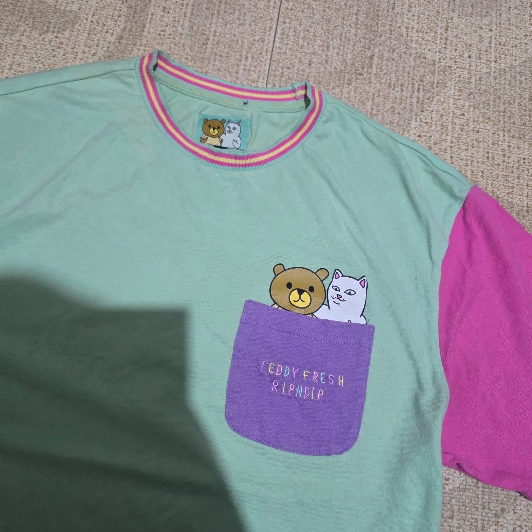 Rip N Dip x Teddy Fresh shirt (Category: Tshirts & Polo Shirts ) located in El Nido. Submitted by marco.tandoc (Listing ID 1470277237, Image 2). Description: size: Large width: 22 Length: 28 no issue.