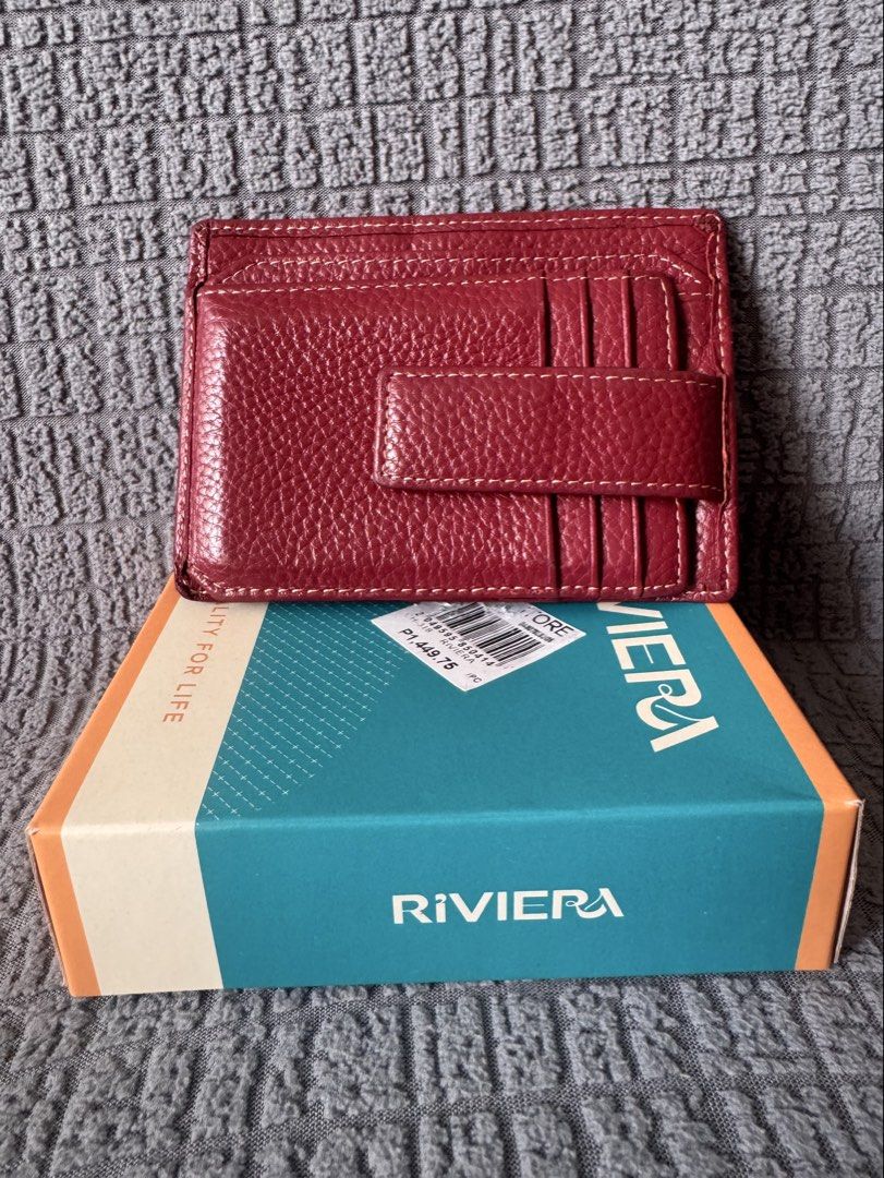 Riviera Genuine Cowhide Leather Wallet (Category: Wallets & Card holders) located in Mandaluyong City. Submitted by axos723 (Listing ID 1470312143, Image 1). Description: ➡️Please read item description carefully below (click read more 👇) ➡️Item is AVAILABLE ➡️Guaranteed 💯 %Authentic ➡️1-Day Reservation only ➡️First to pay gets the item ➡️For SURE BUYERS only please. -Price: P 580+SF (Original price is P1449.75) -Brand: Riviera -Specs: •Closed: 