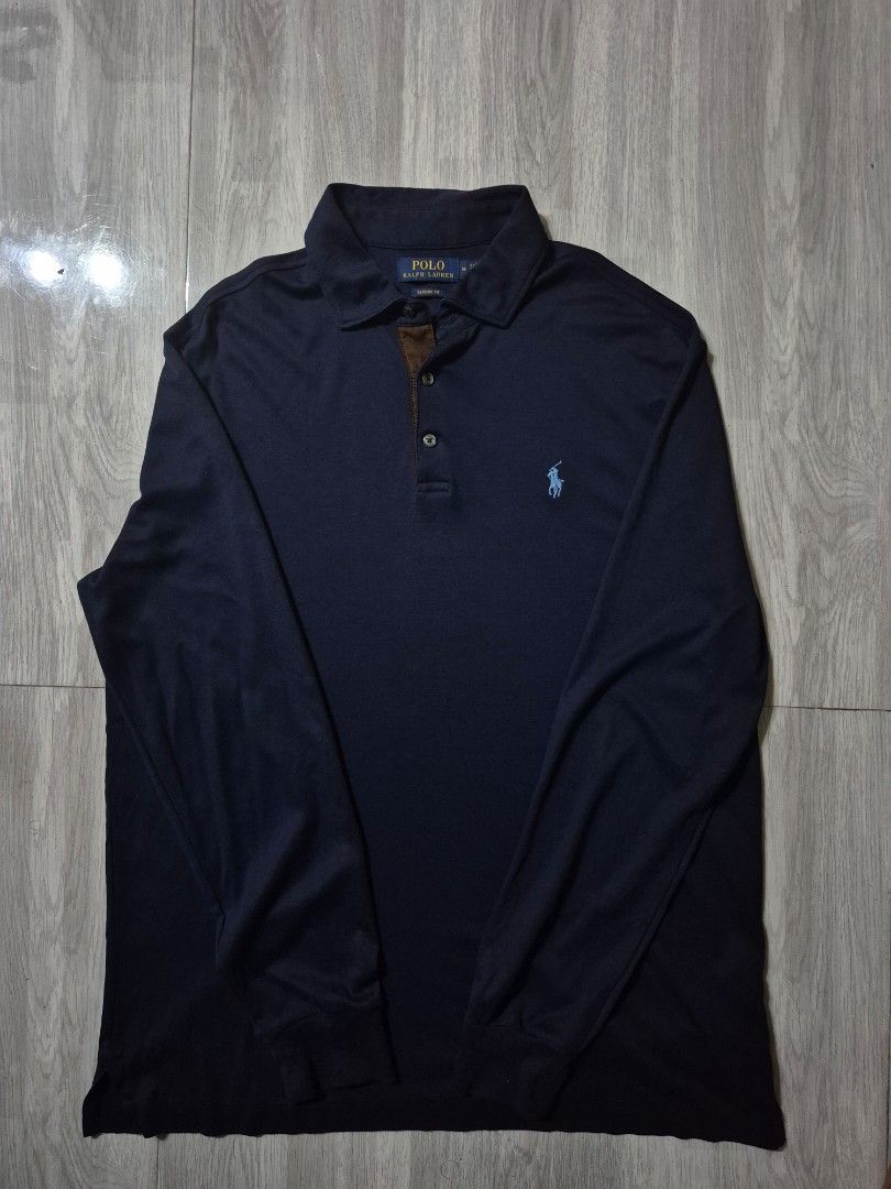 RL Quater bottoms long sleeve (Category: Tshirts & Polo Shirts ) located in Taguig. Submitted by kai.exe (Listing ID 1470306699, Image 1). Description: RL Quarter Bottoms long sleeve Navy blue size Medium on tag 🏷️ Dimes W 22-23 stretch L 28 Excellent condition Color rate 9.5 or better no issue Open for nego.