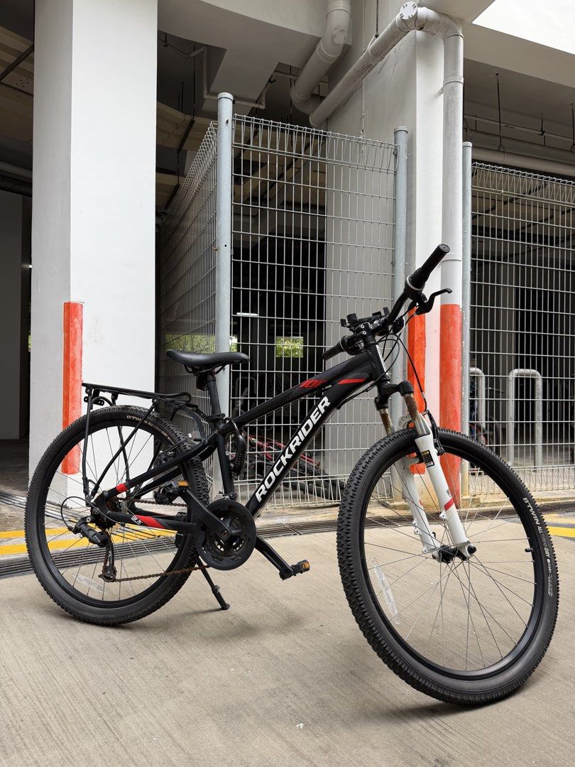 Bike Rack Designed Rockrider ST100 Mountain Bike with Rear Rack, Sports Equipment ...