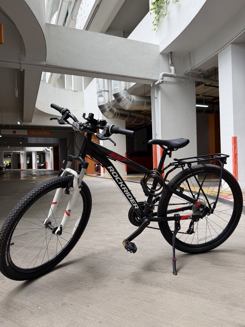 Bike Rack Designed Rockrider ST100 Mountain Bike with Rear Rack, Sports Equipment ...