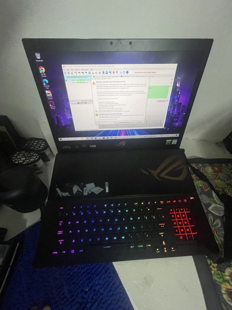 rog z7200gx i9 9th gen (Category: Laptops & Notebooks) located in Manila. Submitted by hometechieonlineshop (Listing ID 1470344066, Image 2). Description: worth 300k+ before sellint for 55k today i9 9th gen 32gb ram 500gb ssd rtx 2080 with 2 charger .