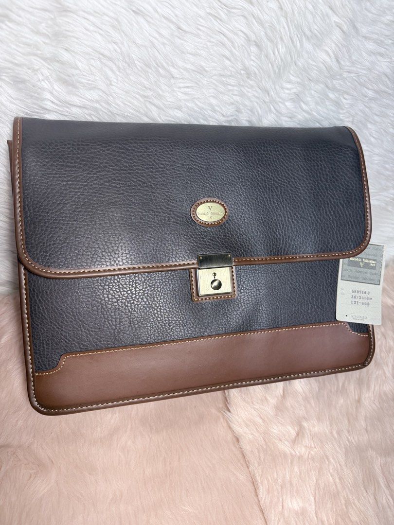 Rudolph Valentino 1921 Leather Briefcase Document Bag, Men's Fashion ...