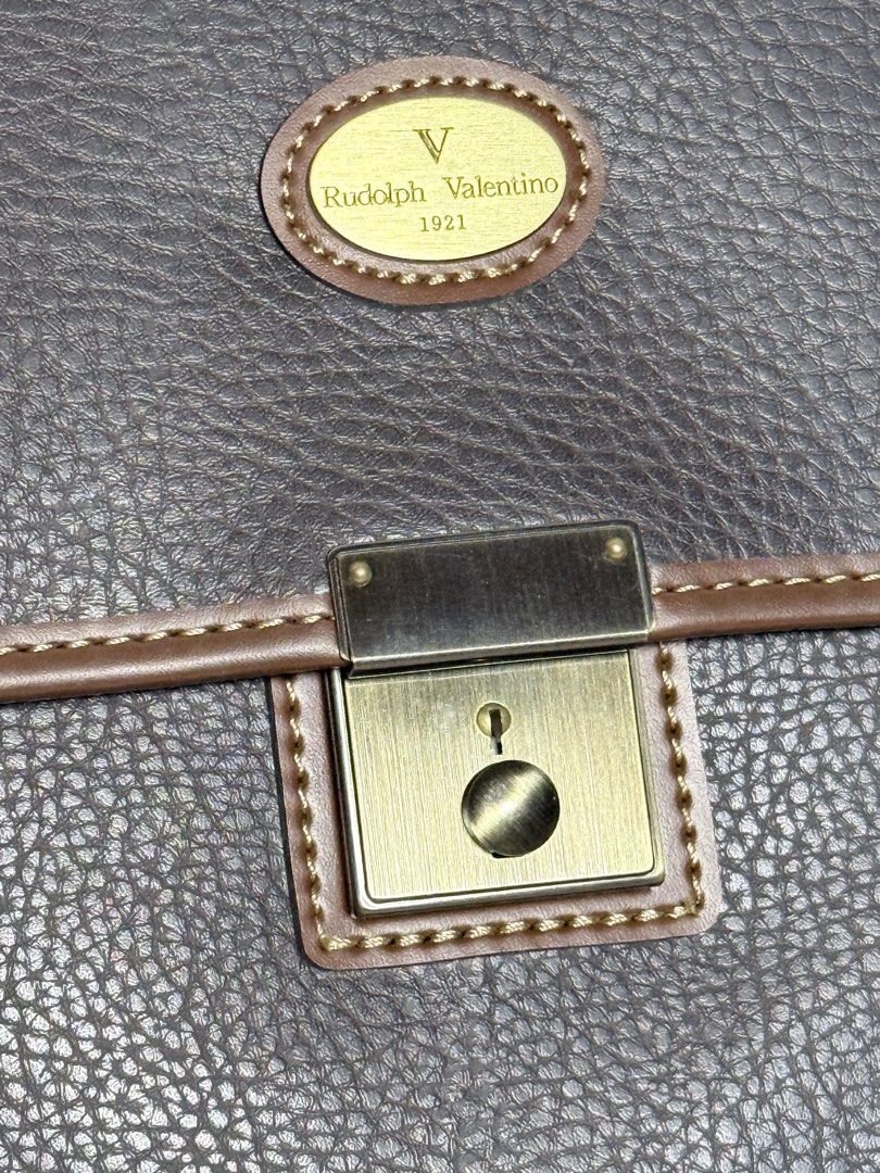 Rudolph Valentino 1921 Leather Briefcase Document Bag, Men's Fashion ...