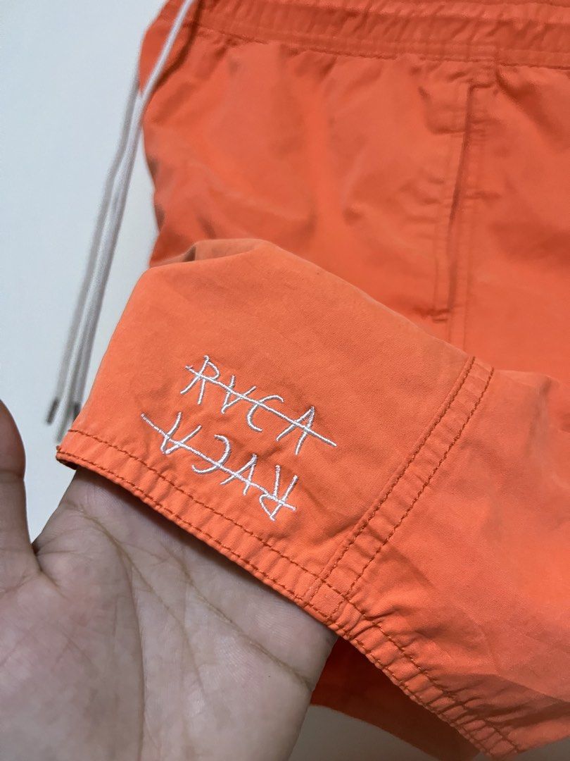 RVCA Orange Board Shorts Swim Trunks Size M (Category: Swim Trunks & Board Shorts) located in Baguio. Submitted by jaitems22 (Listing ID 1470341768, Image 3). Description: ❌NO DETAILS/ PM = NO MINE 🔥RV....CA SHORT 🔴Size : MEDUIM ON TAG 🔴Dimension:W32-34 L16. 5 🔴Issue: MAY KONTING NEEDS WASH - CHECK COMMENT BOX 🔴Condition:VERYGOOD TO EXCELLENT 🔴Color rate :9.5/10 💰MINE: 480 +SF(MINE NOW, PAY NOW).
