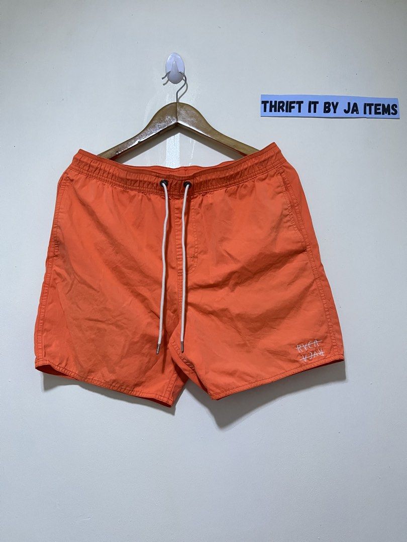 RVCA Orange Board Shorts Swim Trunks Size M (Category: Swim Trunks & Board Shorts) located in Baguio. Submitted by jaitems22 (Listing ID 1470341768, Image 1). Description: ❌NO DETAILS/ PM = NO MINE 🔥RV....CA SHORT 🔴Size : MEDUIM ON TAG 🔴Dimension:W32-34 L16. 5 🔴Issue: MAY KONTING NEEDS WASH - CHECK COMMENT BOX 🔴Condition:VERYGOOD TO EXCELLENT 🔴Color rate :9.5/10 💰MINE: 480 +SF(MINE NOW, PAY NOW).