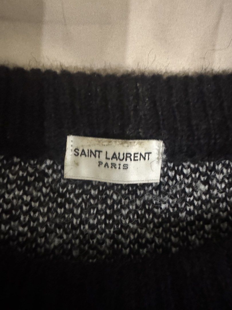 Saint Laurent Knit Sweater (Category: Luxury Apparel) located in Manila. Submitted by ella.dl (Listing ID 1470254298, Image 2). Description: got from ig thrift shop for 5k rfs: need funds huhu.