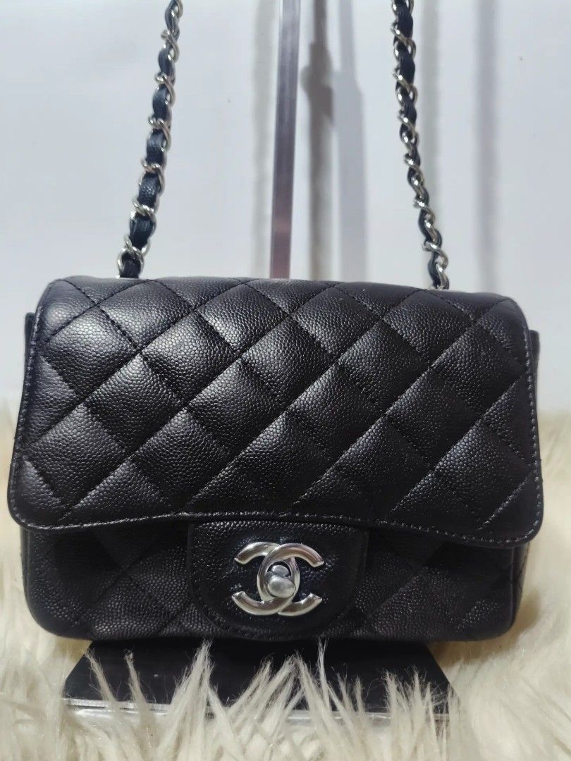Sale! Chanel sling (Category: Shoulder Bags) located in Cabuyao City. Submitted by secondhand.shop.ph (Listing ID 1470329627, Image 2). Description: Sale❗️Sale❗️Sale❗️ CHANEL Almost new Black CC under zip small Pure genuine caviar leather missing hologram sticker 📌First to pay!.