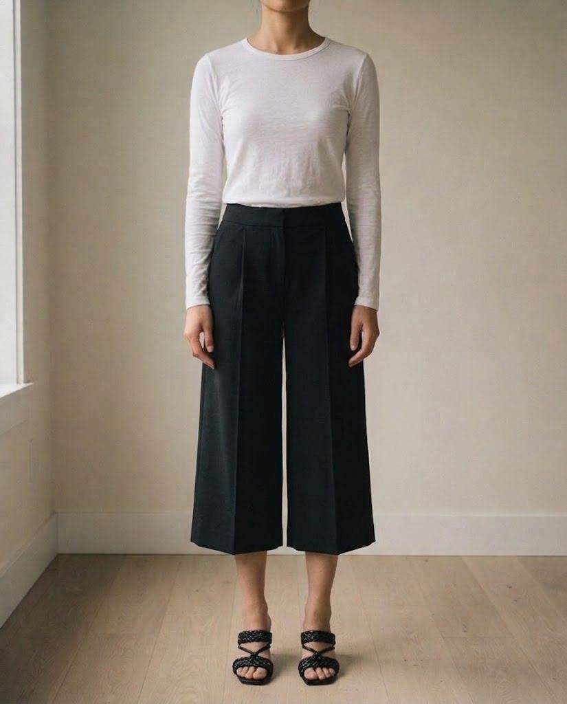 SALE! UWN BLACK CROPPED PANTS (Category: Other Bottoms) located in Marikina City. Submitted by minimalistmanila (Listing ID 1470243752, Image 1). Description: UWN black cropped wide legged pants. Knee length style. Fits medium, 29 waist. Semi thick fabric. Never used. Order now!.