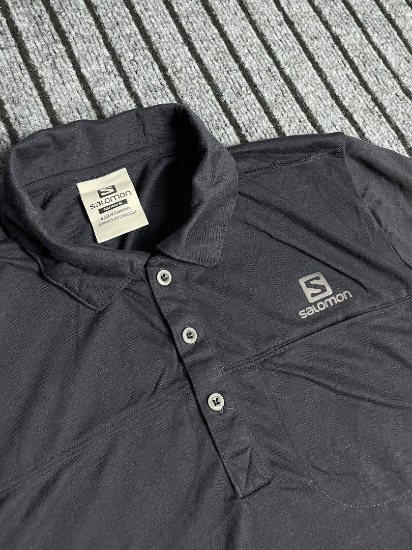 Salomon - SS Polo Shirt (Category: Activewear) located in Puerto Princesa. Submitted by palawan.swagdealer (Listing ID 1470318851, Image 2). Description: All details are provided Kindly check each photo Flaw: Has lints/fibers/fabrics that's embeded on the shirt, can be removed if you have the patience. Which i dont In very good condition.