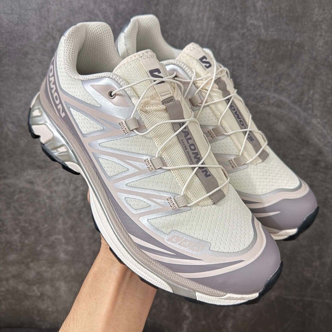 Salomon XT-6 Vanilla ice silver lilac ash (Category: Sneakers) located in Manila. Submitted by ellhys (Listing ID 1470238488, Image 3). Description: - Model: Salomon XT-6 -Size 10 us mens 44 euro - Colorway: Clean White and Silver - Condition: Brand new, unworn, pristine out of box - Features: Quicklace system, rugged grip outsole, and comfortable OrthoLite insoles - Inclusion: Comes with original Salomon shoebox - Mode of Payment: GCash, Bank Tr