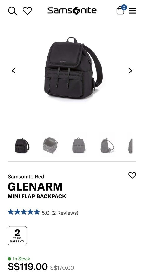 Samsonite Red Glenarm Mini Flap Backpack Black (Category: Backpacks) located in Taguig. Submitted by graceeeee. (Listing ID 1470156785, Image 3). Description: - Bought for 5.9k Php+ in Korea, August 2025 - Brand: Samsonite Red - Style: Mini flap backpack with drawstring closure - Color: Black - Features: Front zip pocket and adjustable shoulder straps - Condition: Used a few times, no issues - Inclusions: Dust bag included - Perfect compact every