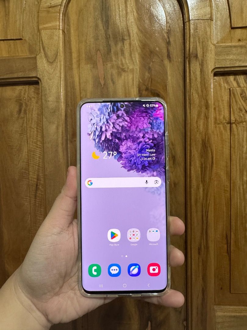 Samsung Galaxy S20+ 5g (Category: Samsung) located in Cebu City. Submitted by truerabbit_0172d1 (Listing ID 1470305450, Image 1). Description: Samsung Galaxy S20+ 5G 256gb ➡️Korean Variant ➡️No sim restriction ➡️Phone only with free standard charger and clear case.