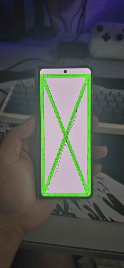 Samsung Galaxy Z Fold 4 (Category: Samsung) located in Bulacan. Submitted by greyyyyylol (Listing ID 1470257495, Image 2). Description: Samsung galaxy Z fold 4 Device only 12gb ram 256gb storage Can use any sim Esim is also available Rfs: naka bili na ng bagong phone Issue: - Main screen is not working - Basag yung out outer screen sa bandang baba pero walang ghost touch - may pink line na sa outer screen - May dents na yung phone Aside from that