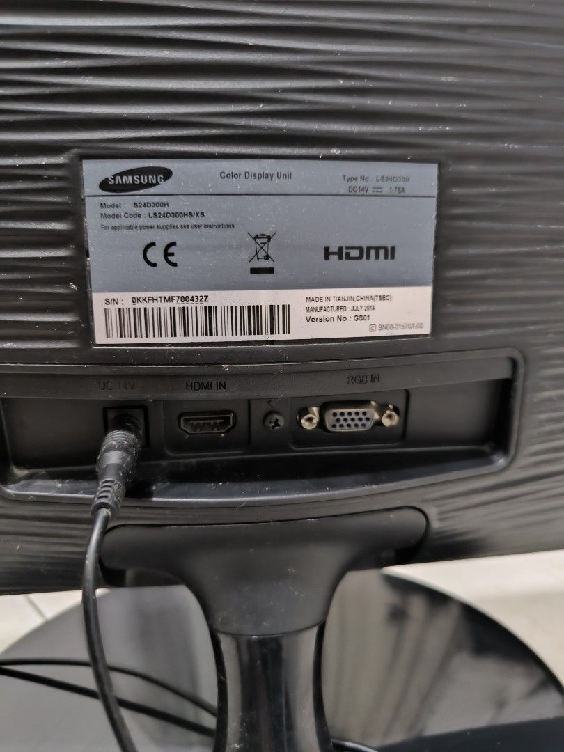 Basic Hdmi Samsung S24D300 24 inch Monitor HDMI VGA, Computers & Tech, Parts ...